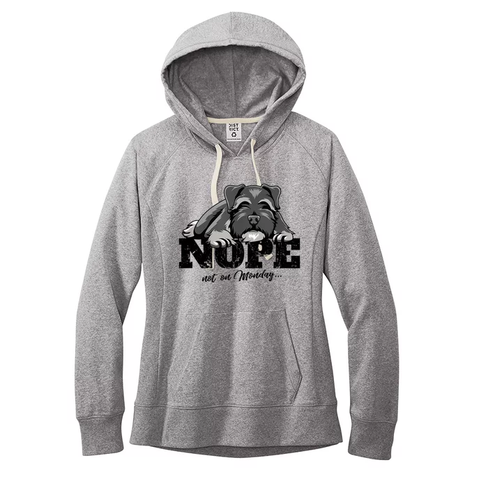 Funny Schnauzer Dog Gift Nope Not On Monday Women's Fleece Hoodie