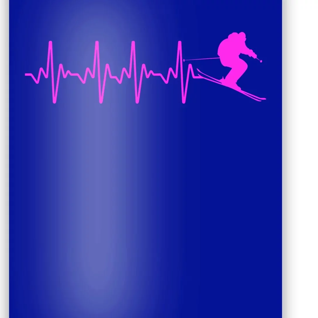 Funny Ski Design For Skier Skiing Heartbeat Great Gift Poster