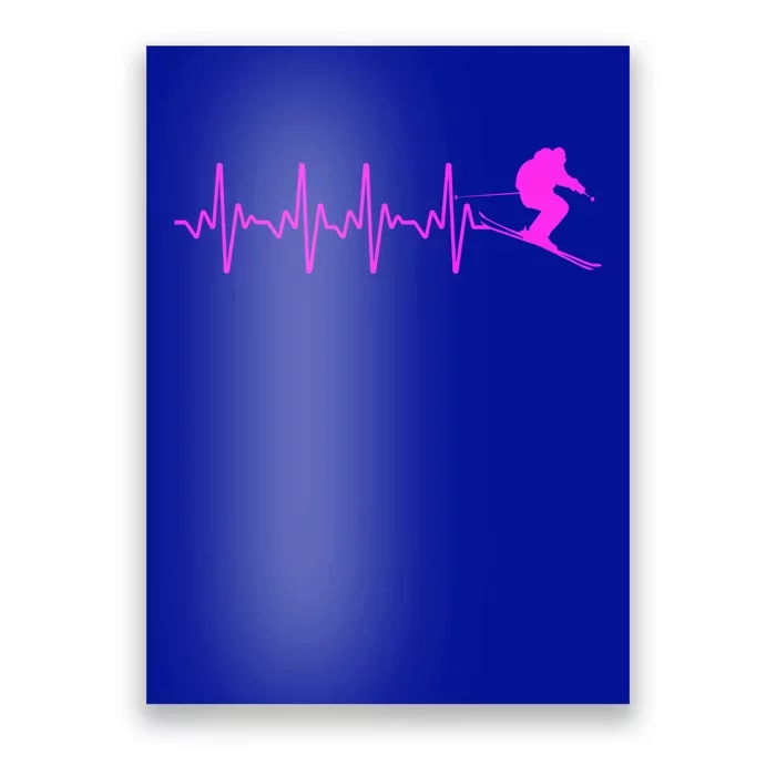 Funny Ski Design For Skier Skiing Heartbeat Great Gift Poster