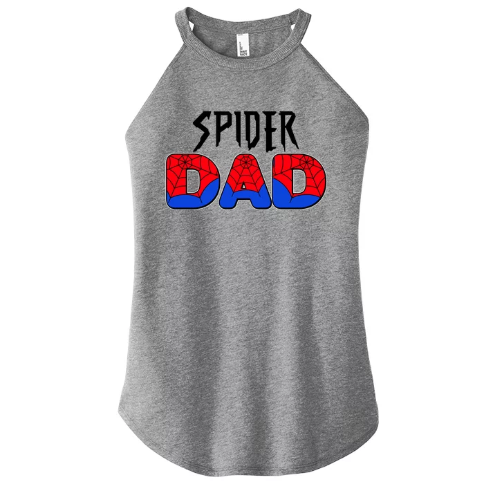 Funny Spider Dad Matching Family Shirts Women’s Perfect Tri Rocker Tank