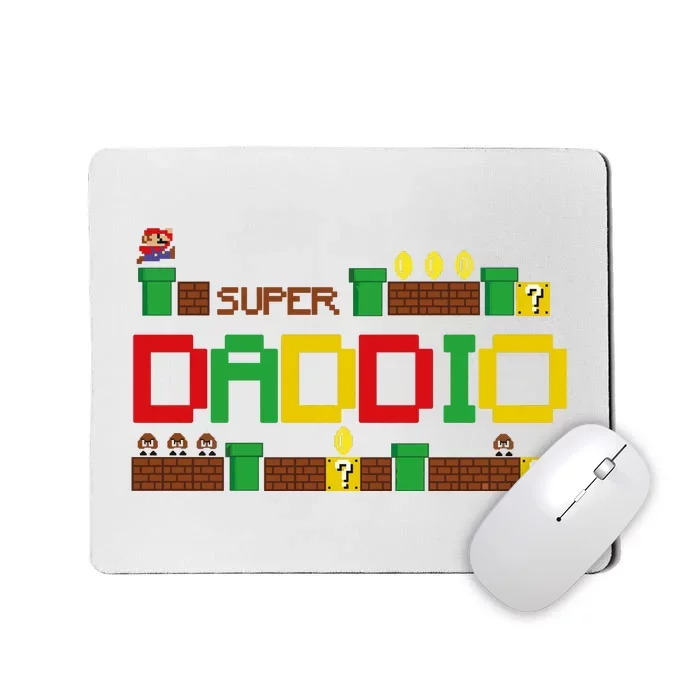 Funny Super Daddio Super Daddy For Gamer Dad Mousepad