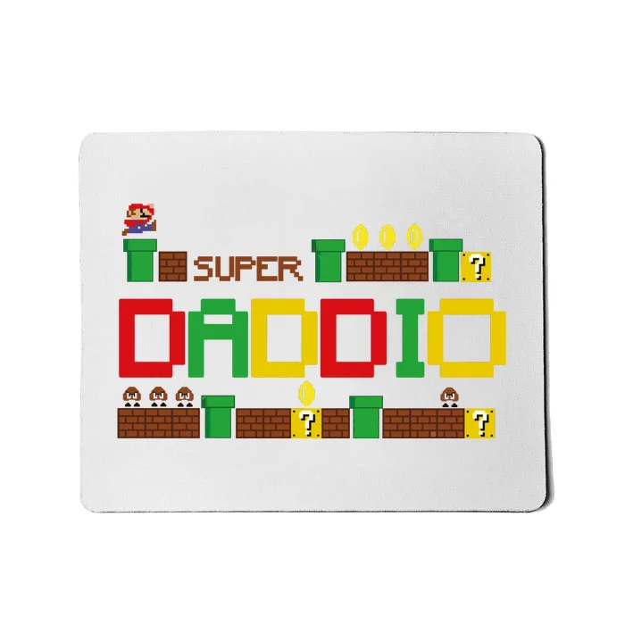 Funny Super Daddio Super Daddy For Gamer Dad Mousepad