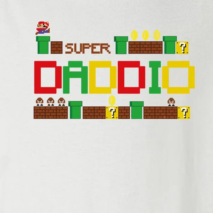 Funny Super Daddio Super Daddy For Gamer Dad Toddler Long Sleeve Shirt