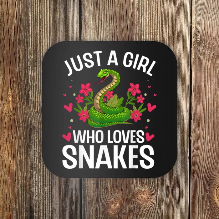 Funny Snake Design For Girl Women Snake Lover Kids Toddlers Coaster