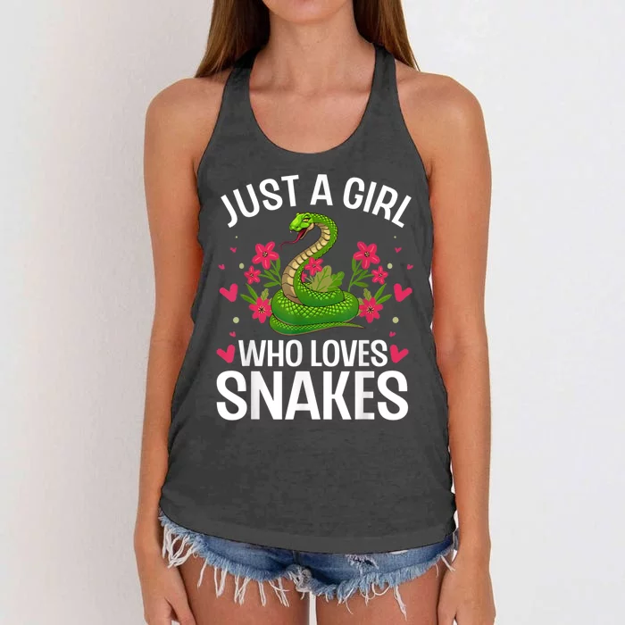 Funny Snake Design For Girl Women Snake Lover Kids Toddlers Women's Knotted Racerback Tank