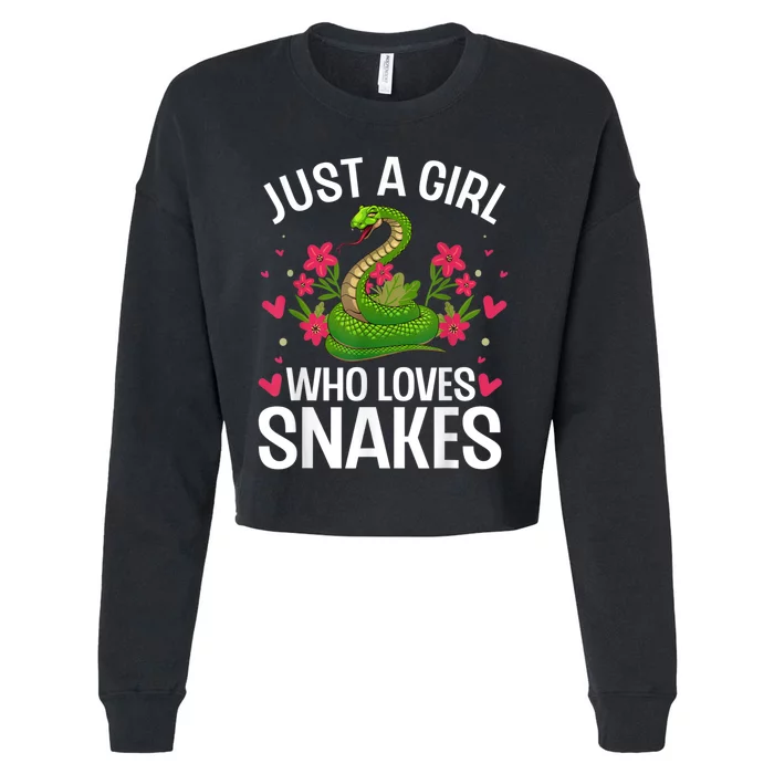 Funny Snake Design For Girl Women Snake Lover Kids Toddlers Cropped Pullover Crew