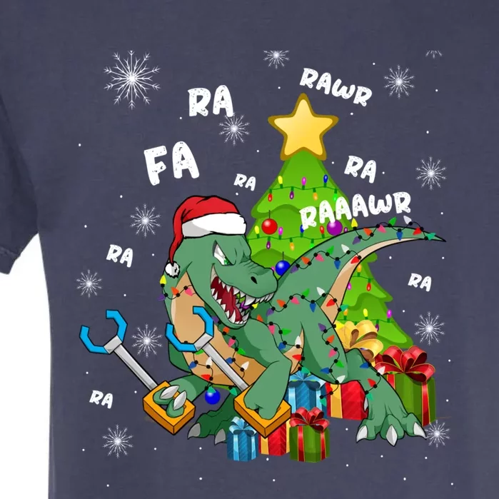 Funny Santa Dinosaur Fa Ra Ra Rawr Rawr Christmas Tgiftrex Xmas Gift Garment-Dyed Heavyweight T-Shirt