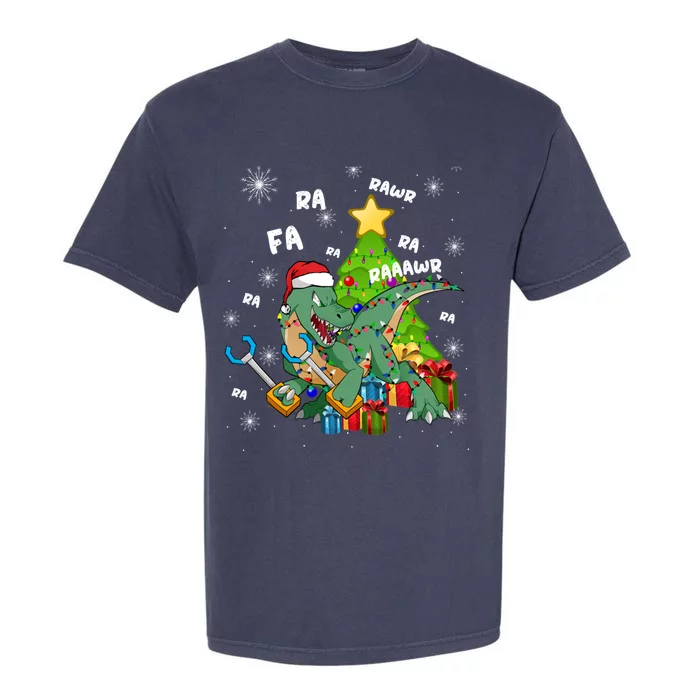 Funny Santa Dinosaur Fa Ra Ra Rawr Rawr Christmas Tgiftrex Xmas Gift Garment-Dyed Heavyweight T-Shirt