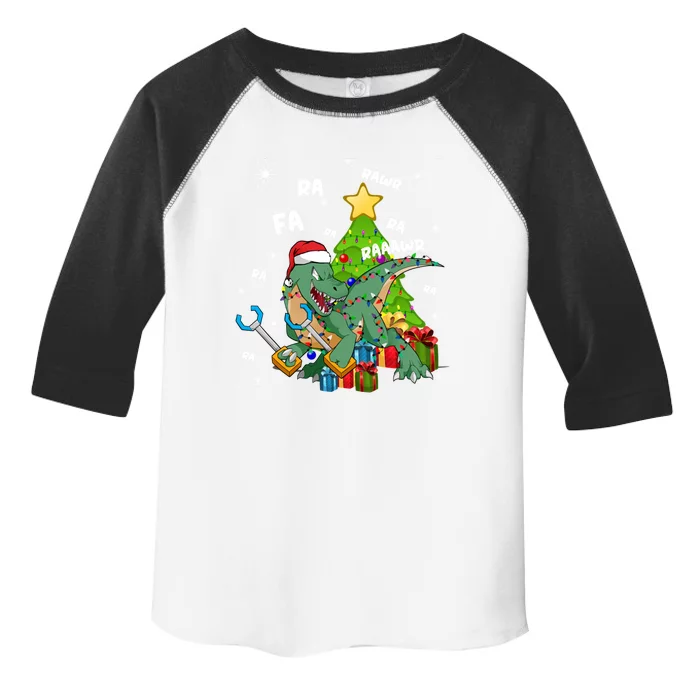 Funny Santa Dinosaur Fa Ra Ra Rawr Rawr Christmas Tgiftrex Xmas Gift Toddler Fine Jersey T-Shirt