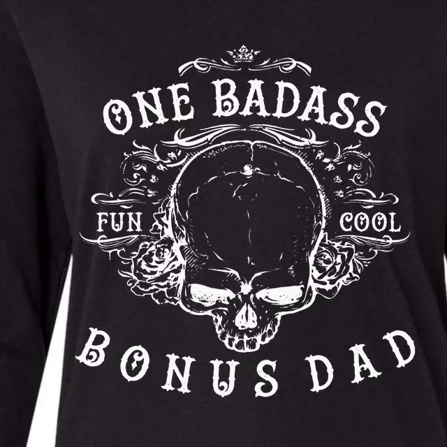 Funny Step Dad Gifts One Badass Bonus Dad Womens Cotton Relaxed Long Sleeve T-Shirt