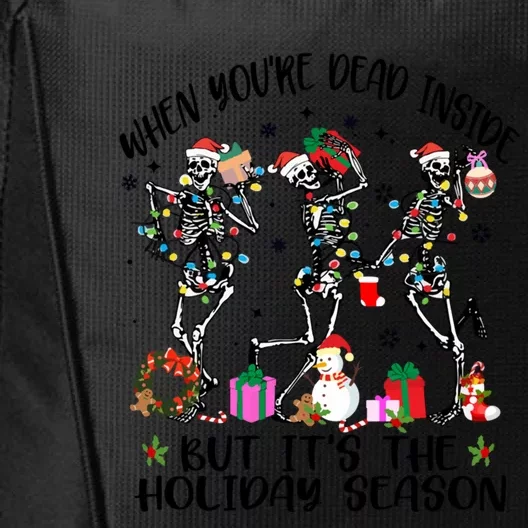 Funny Skeleton Dancing In Christmas Xmas Gift City Backpack