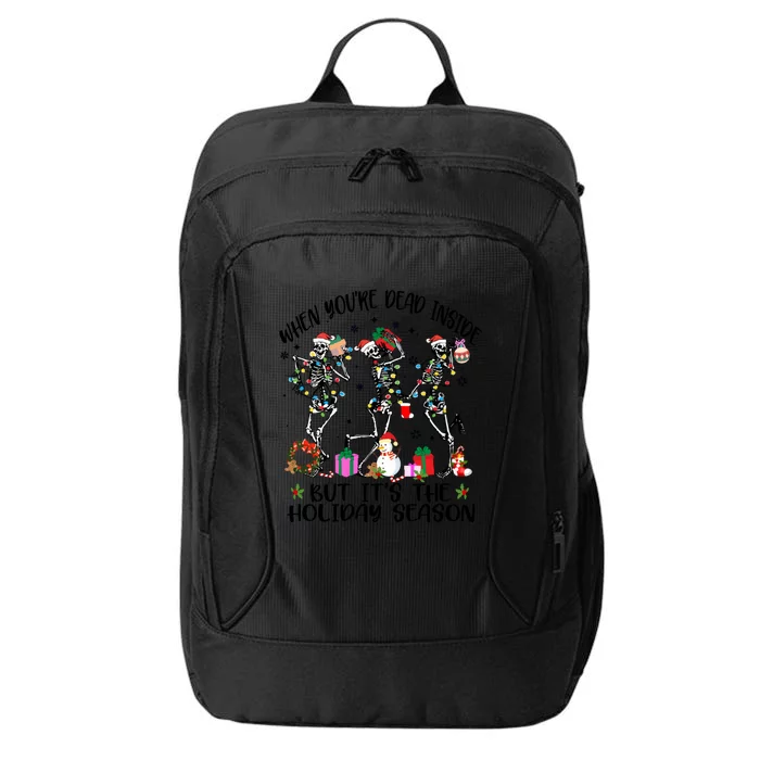 Funny Skeleton Dancing In Christmas Xmas Gift City Backpack