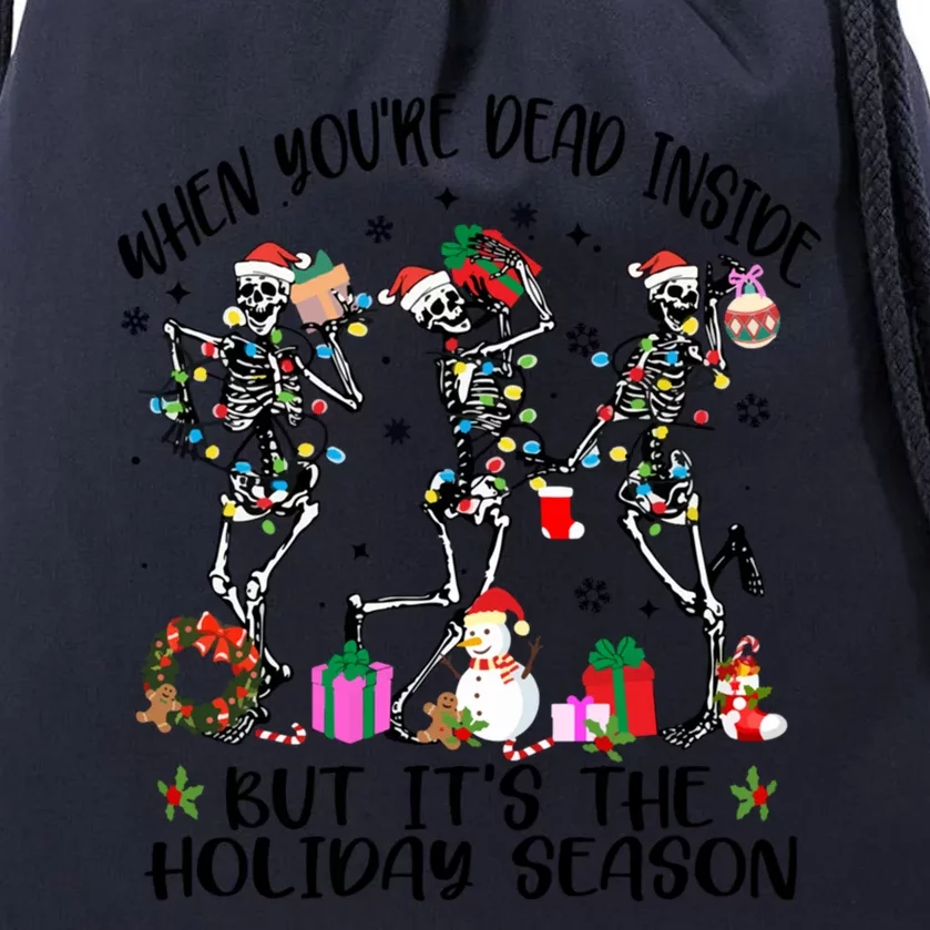 Funny Skeleton Dancing In Christmas Xmas Gift Drawstring Bag