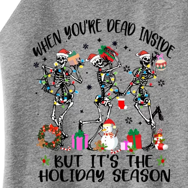 Funny Skeleton Dancing In Christmas Xmas Gift Women’s Perfect Tri Rocker Tank