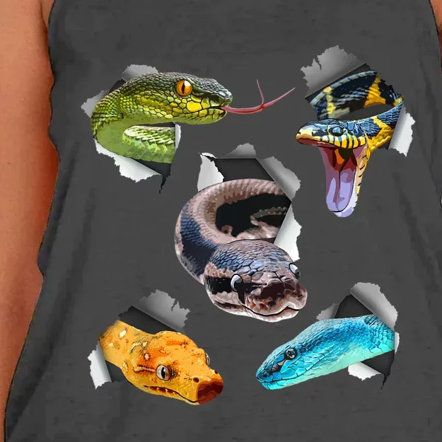 Funny Snake Design For Men Women Kids Toddlers Reptile Lover Women's Knotted Racerback Tank