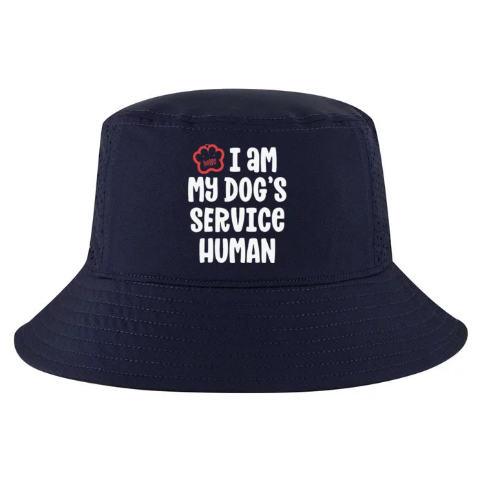 Funny Service Dog For Women I Am My Dogs Human Gift Cool Comfort Performance Bucket Hat