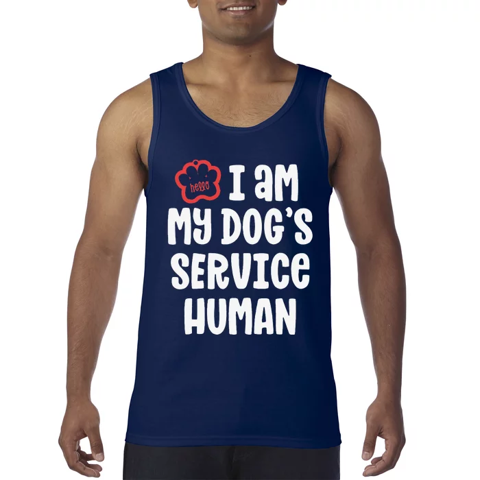 Funny Service Dog For Women I Am My Dogs Human Gift Tank Top