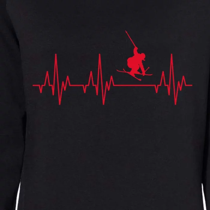 Funny Ski Design For Skier Men Women Kids Skiing Heartbeat Womens California Wash Sweatshirt