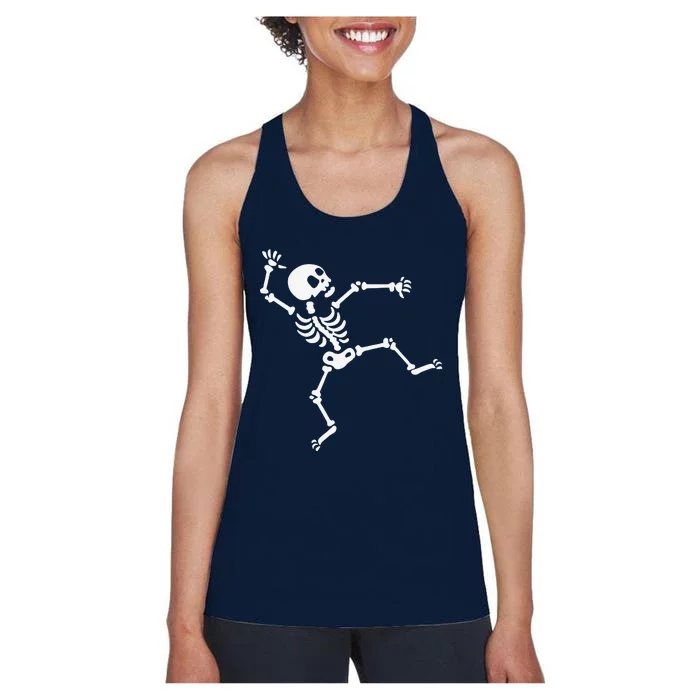 Funny Skeleton Dancing Meme Halloween Spooky Gift Women's Racerback Tank