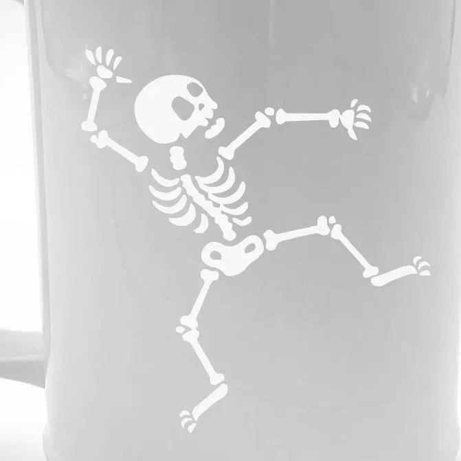 Funny Skeleton Dancing Meme Halloween Spooky Gift Front & Back Beer Stein