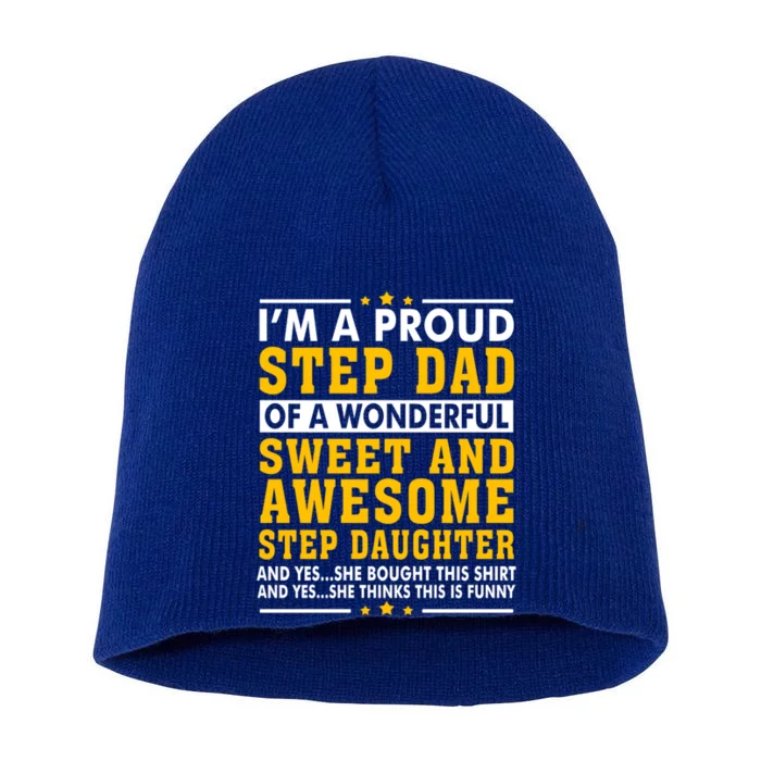 Funny Step Dad Gift Fathers Day Gift Step Daughter Stepdad Gift Short Acrylic Beanie