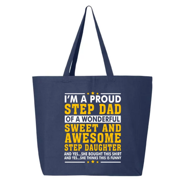 Funny Step Dad Gift Fathers Day Gift Step Daughter Stepdad Gift 25L Jumbo Tote