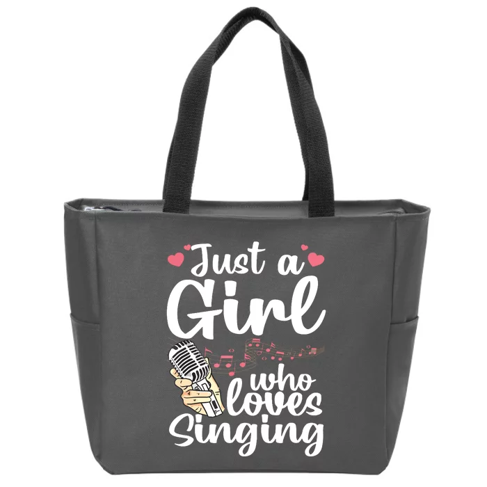 Funny Singing Design For Girls Women Kids Singer Song Lover Zip Tote Bag