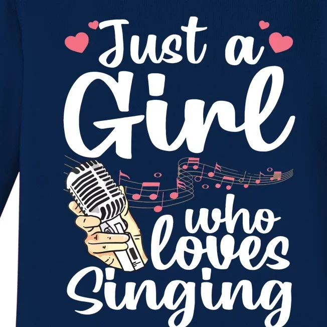 Funny Singing Design For Girls Women Kids Singer Song Lover Baby Long Sleeve Bodysuit