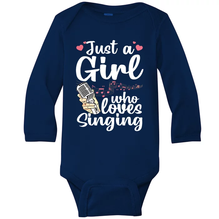 Funny Singing Design For Girls Women Kids Singer Song Lover Baby Long Sleeve Bodysuit