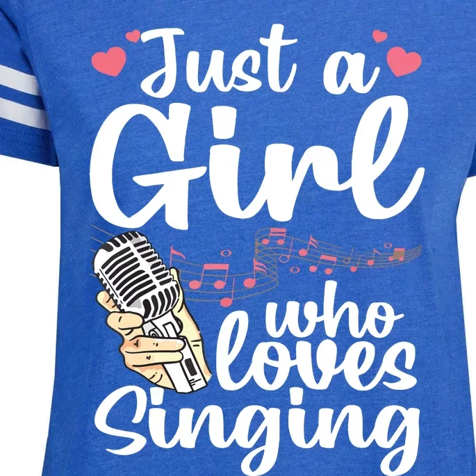 Funny Singing Design For Girls Women Kids Singer Song Lover Enza Ladies Jersey Football T-Shirt