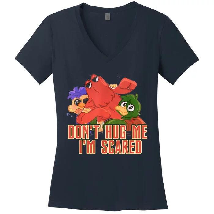 Funny Saying Don't Hug Me I'm Scareds Sarcasm Design Women's V-Neck T-Shirt