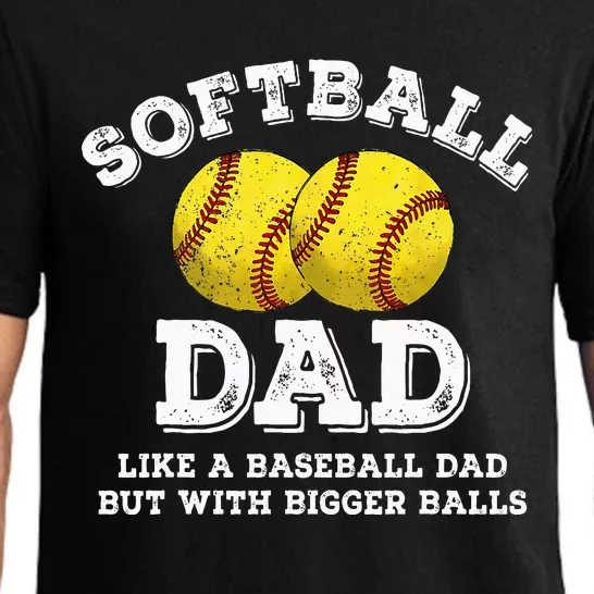 Funny Softball Dad Like A Baseball Dad But With Bigger Balls Pajama Set