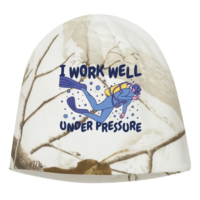 Funny Scuba Diving I Work Well Under Pressure Kati - Camo Knit Beanie