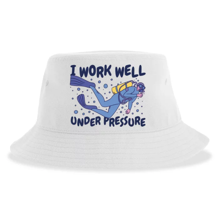 Funny Scuba Diving I Work Well Under Pressure Sustainable Bucket Hat