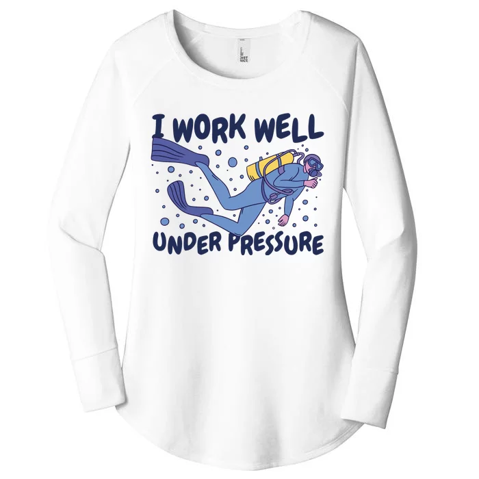 Funny Scuba Diving I Work Well Under Pressure Women's Perfect Tri Tunic Long Sleeve Shirt