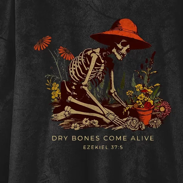 Funny Skeleton Dry Bones Come Alive Dry Bones Come Alive Funny Skeleton Flower Hooded Wearable Blanket