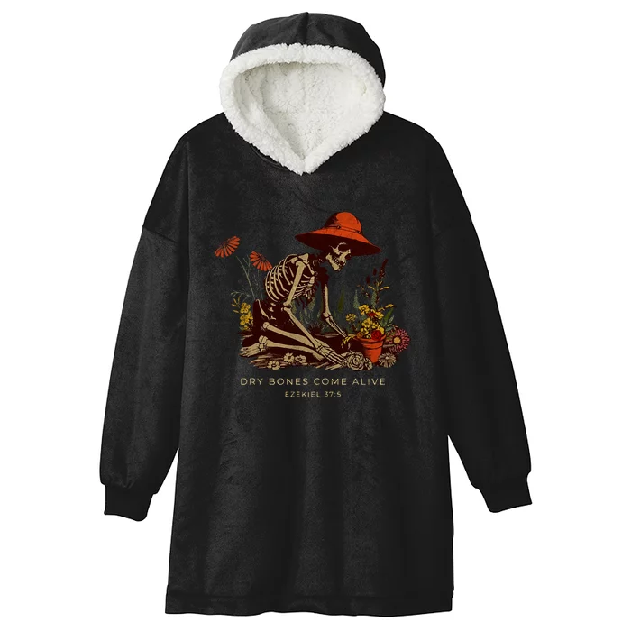 Funny Skeleton Dry Bones Come Alive Dry Bones Come Alive Funny Skeleton Flower Hooded Wearable Blanket