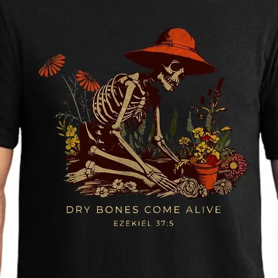 Funny Skeleton Dry Bones Come Alive Dry Bones Come Alive Funny Skeleton Flower Pajama Set