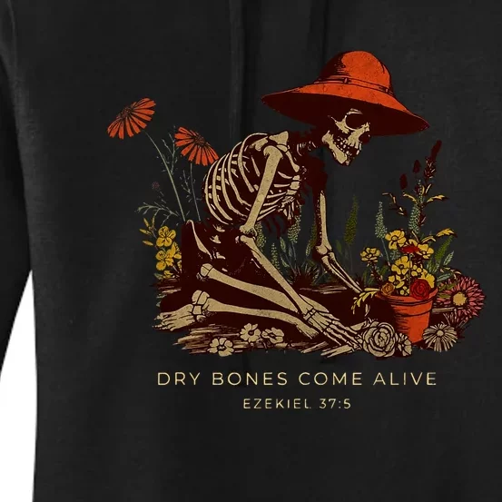 Funny Skeleton Dry Bones Come Alive Dry Bones Come Alive Funny Skeleton Flower Women's Pullover Hoodie