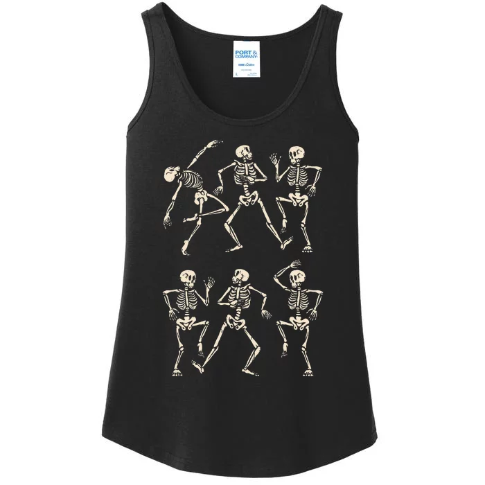 Funny Skeletons Dance Halloween Ladies Essential Tank