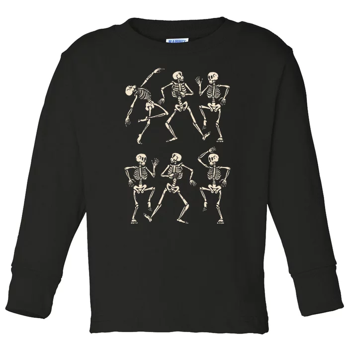 Funny Skeletons Dance Halloween Toddler Long Sleeve Shirt