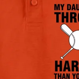 Funny Softball Dad S My Daughter Throws Harder Dry Zone Grid Performance Polo