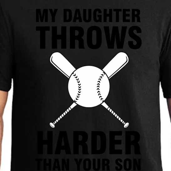 Funny Softball Dad S My Daughter Throws Harder Pajama Set