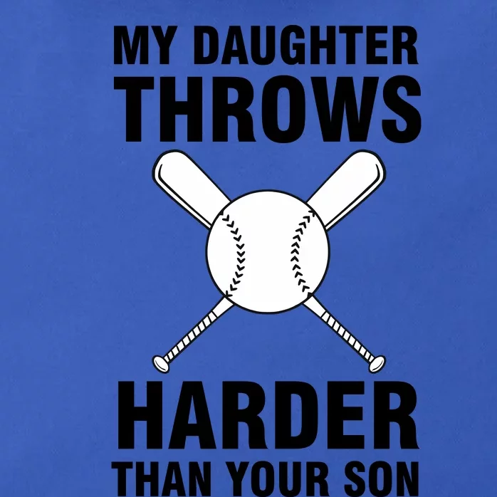 Funny Softball Dad S My Daughter Throws Harder Zip Tote Bag