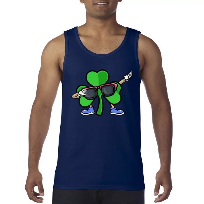 Funny Shamrock Dabbing Happy St Patrick Day Irish Gift Tank Top