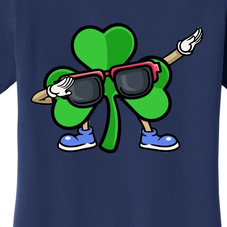 Funny Shamrock Dabbing Happy St Patrick Day Irish Gift Women's T-Shirt