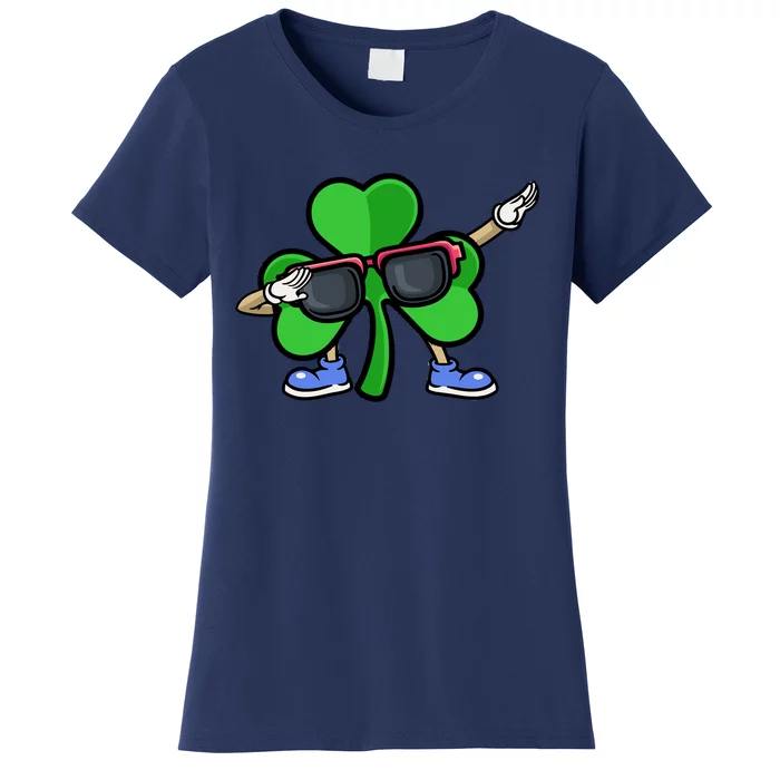 Funny Shamrock Dabbing Happy St Patrick Day Irish Gift Women's T-Shirt