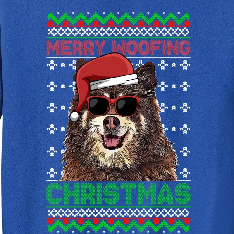 Finnish Spitz Dog Funny Merry Woofing Christmas Gift Sweatshirt