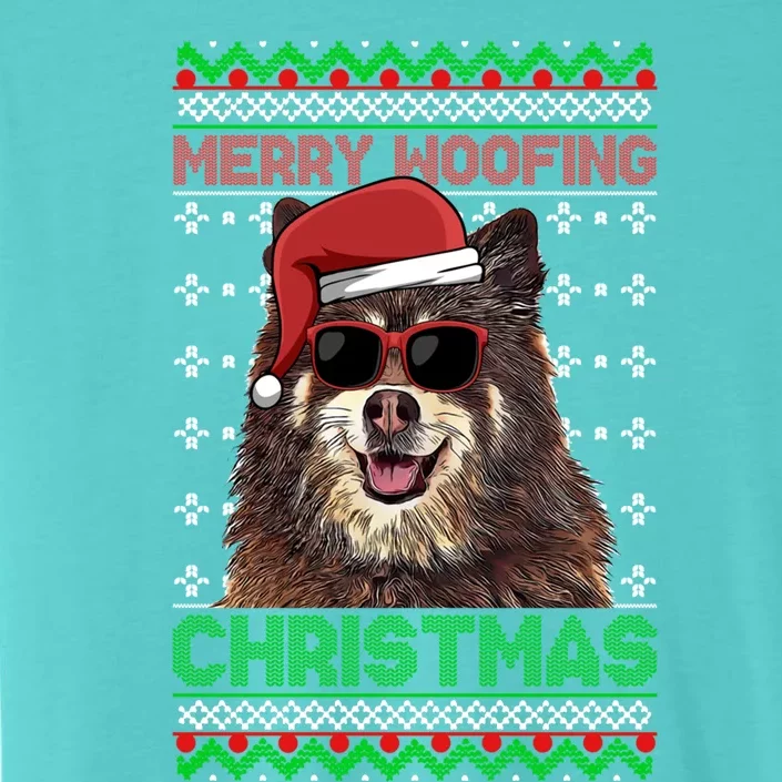 Finnish Spitz Dog Funny Merry Woofing Christmas Gift ChromaSoft Performance T-Shirt