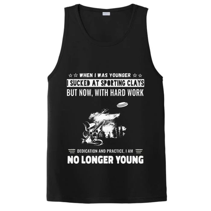 Funny Self Deprivation Humor Novelty Sporting Clay Performance Tank